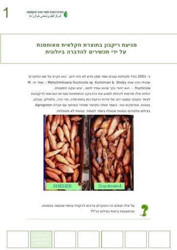 מניעת ריקבון על ידי תכשירים להדברה ביולוגית