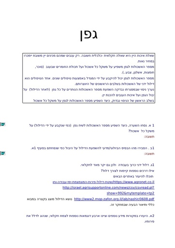 השפעת דלול על איכות הפרי - מקור מבלע